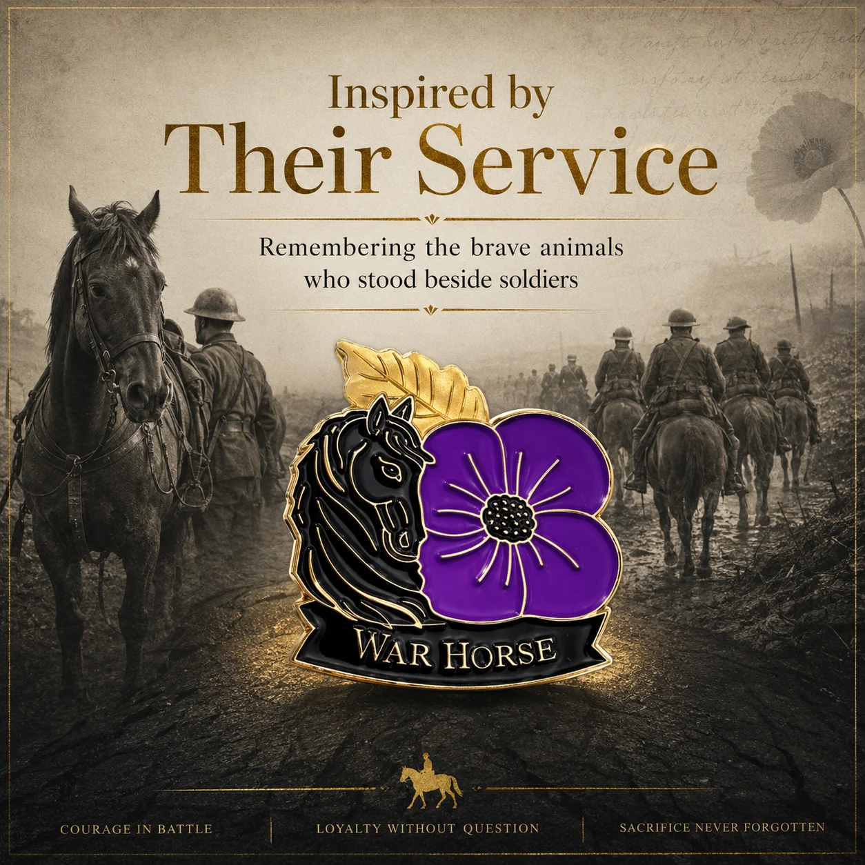 Limited Edition War Horse Purple Poppy 111th Anniversary Rem