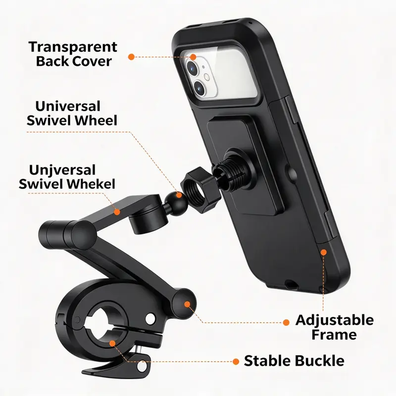 🚴 Waterproof Bike Phone Mount – 360° Rotating Shockproof Han