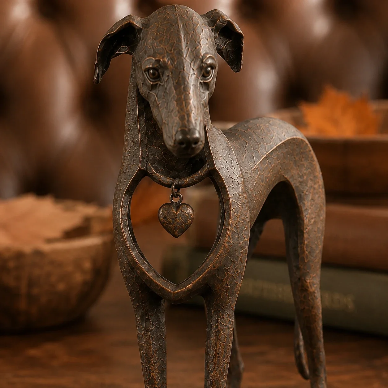 🐾Heritage Heart Sighthound Sculpture – Vintage Iron Dog Acce