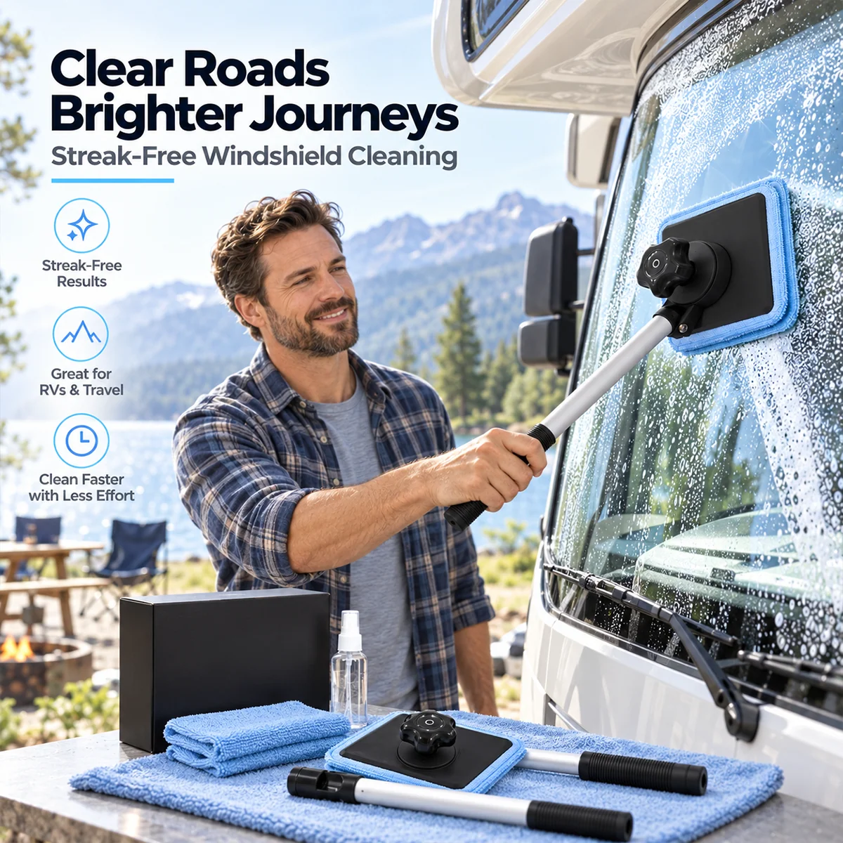 🧲Dual Magnetic Car Windshield Cleaner | Streak-Free Auto Gla
