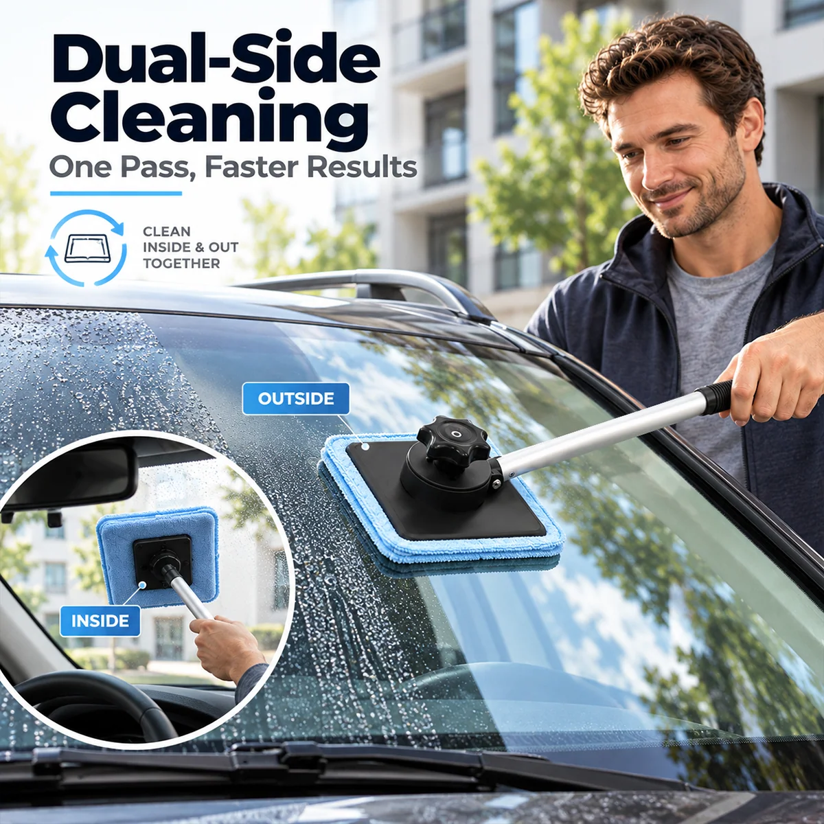 🧲Dual Magnetic Car Windshield Cleaner | Streak-Free Auto Gla