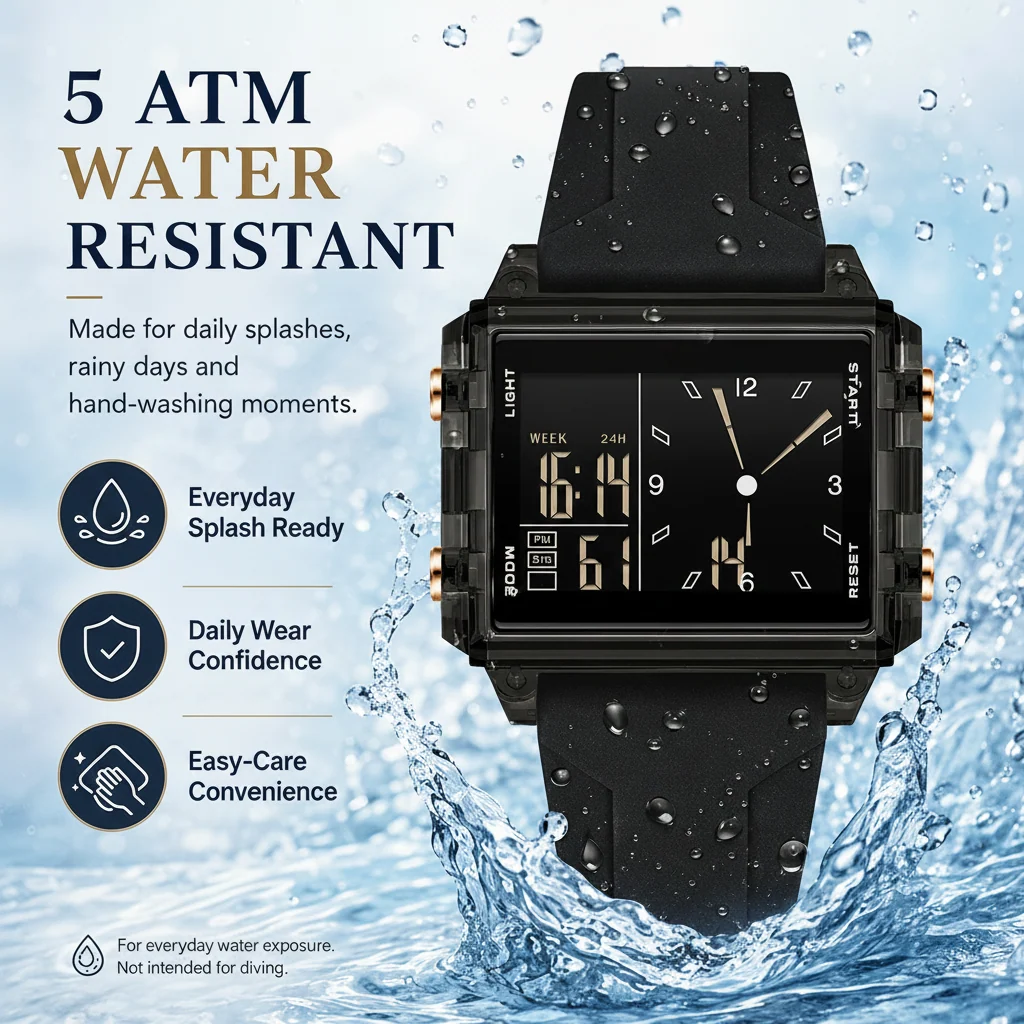 🔥Analog-Digital Sport Watch – Waterproof, Luminous & Multi-F