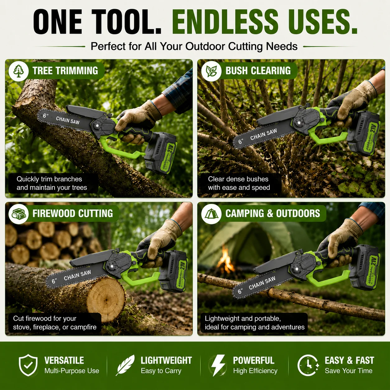 Mini Chainsaw 🔋 6-Inch Portable Electric Chainsaw for Tree T