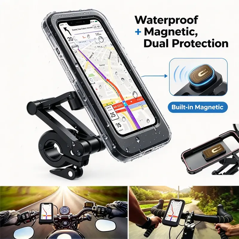 🚴 Waterproof Bike Phone Mount – 360° Rotating Shockproof Han
