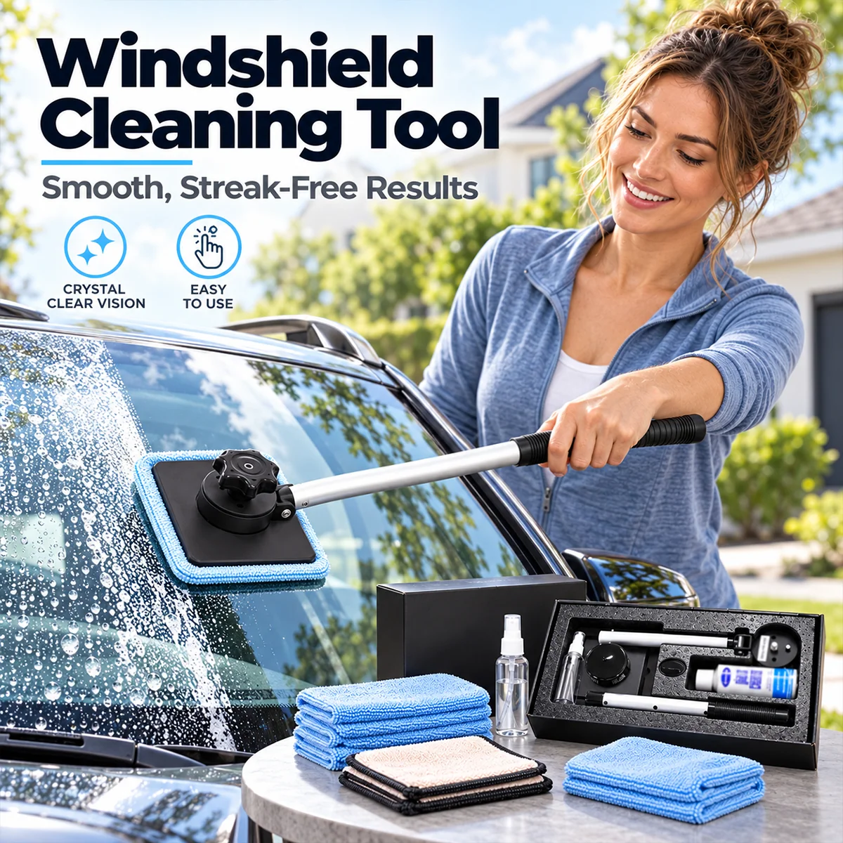 🧲Dual Magnetic Car Windshield Cleaner | Streak-Free Auto Gla