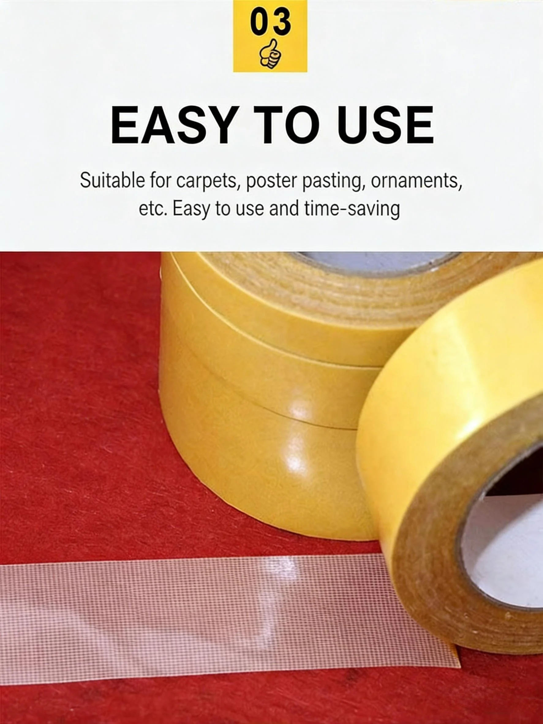 Heavy Duty Double Sided Mesh Tape - Industrial Strength Adhe