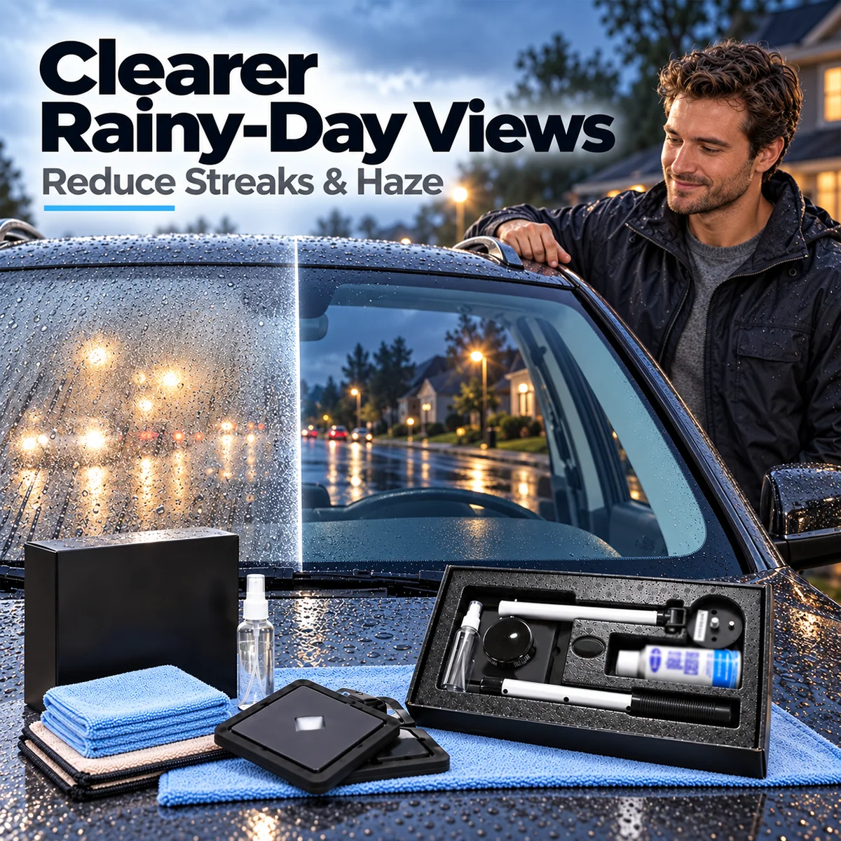 🧲Dual Magnetic Car Windshield Cleaner | Streak-Free Auto Gla
