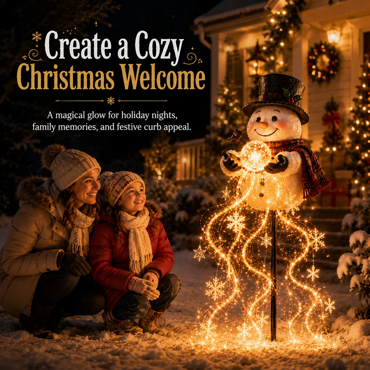 🎄49% OFF🎄 Snowman Magic -Flowing Snowflake LED Christmas Gar
