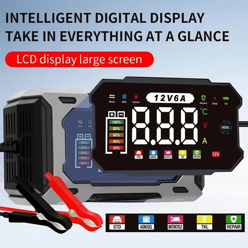 🔌🚗12V/24V Smart Battery Charger, Maintainer & Trickle Charge